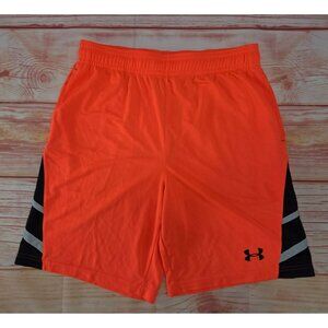 Under Armour Mens XL Orange Basketball Shorts Loose Fit